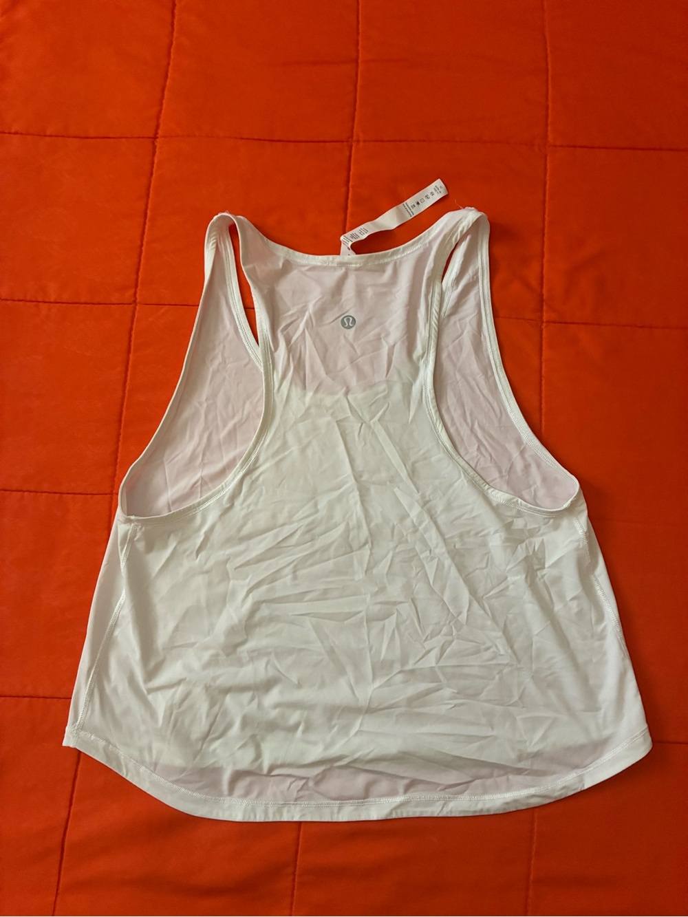 Lululemon Shirt Womens 4 Racerback Tank Top White Good Activewear Yoga Training